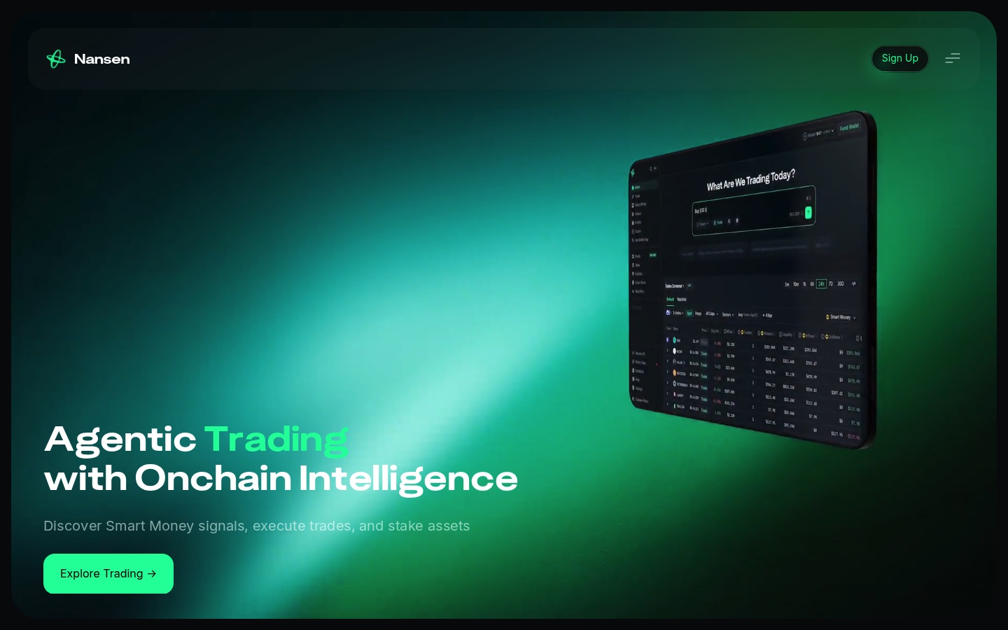Nansen wallet intelligence platform homepage