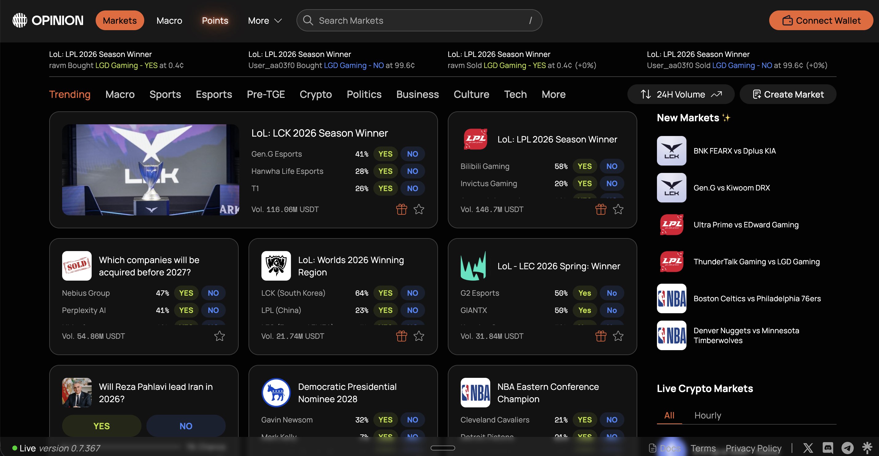 Opinion Trade (OPN) — Plataforma de mercados de previsão, Launchpad Scorecard Q1 2026